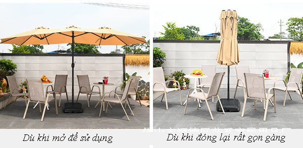 Sử dụng phù hợp cho các quán cafe ngoài trời